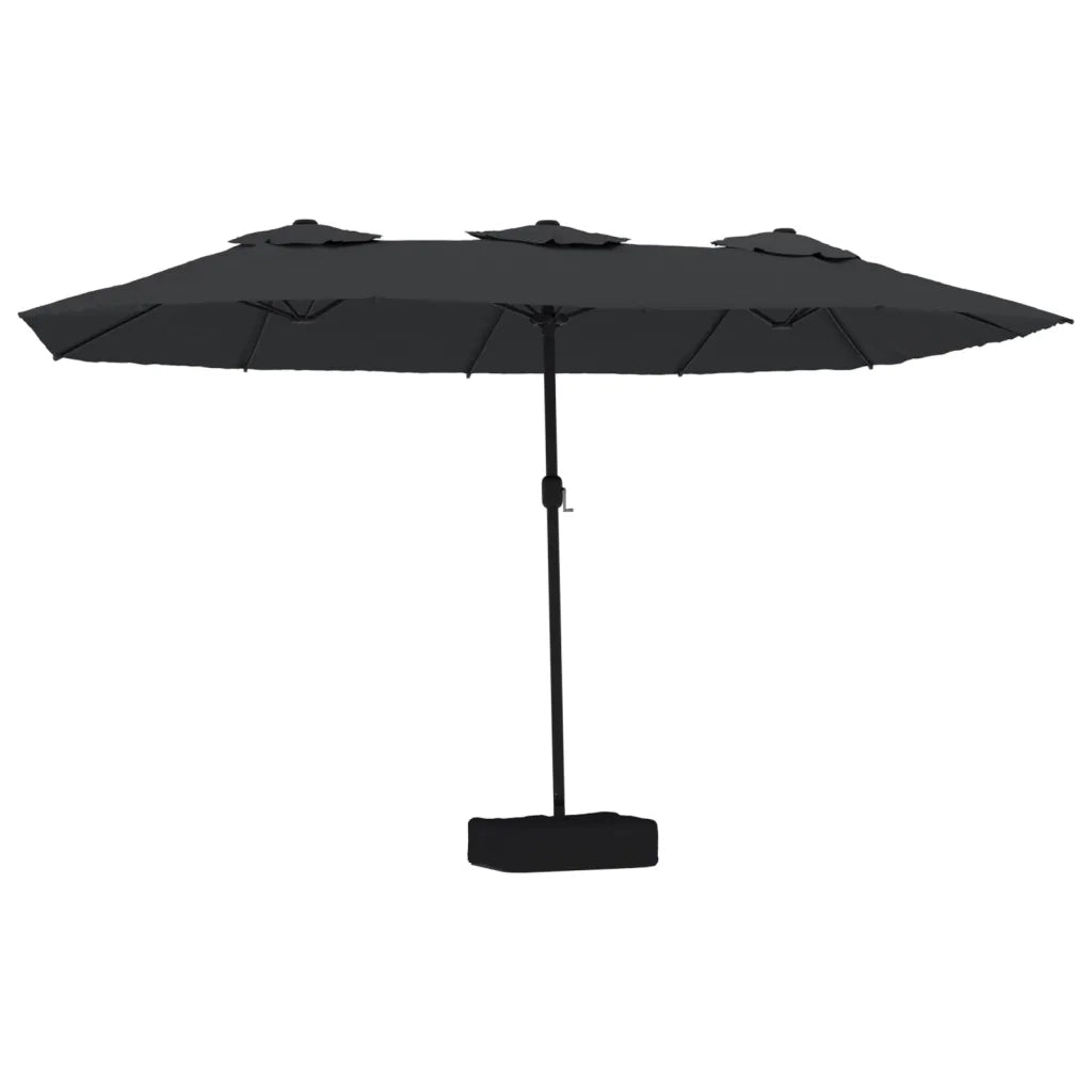 Ombrellone a Doppia Testa-Ombrello da giardino Nero 449x265 cm