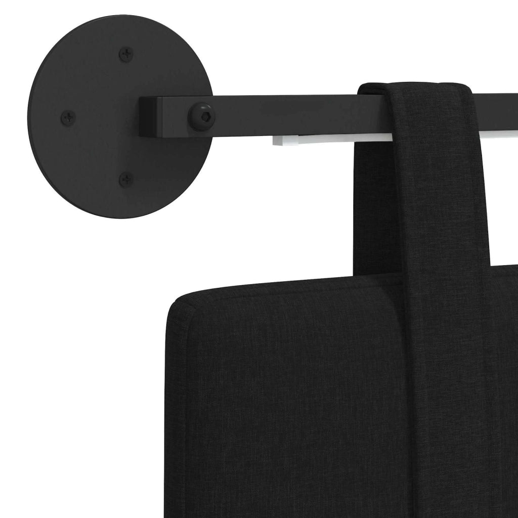 Testiera sospesa Con luce LED Nero Tessuto 3423909