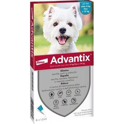 ANTIPARASSITARIO ADVANTIX CANI ELANCO - KG  4/10 CF=PZ 6- 1 confezioni