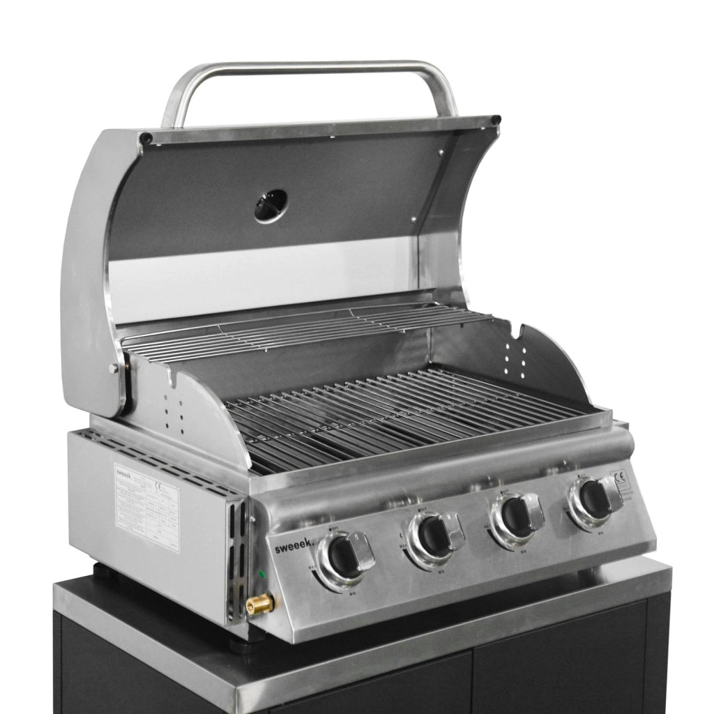 Barbecue a gas a 4 bruciatori, argento