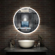 specchio 60 cm rotondo con luce led antiappannamento e touch