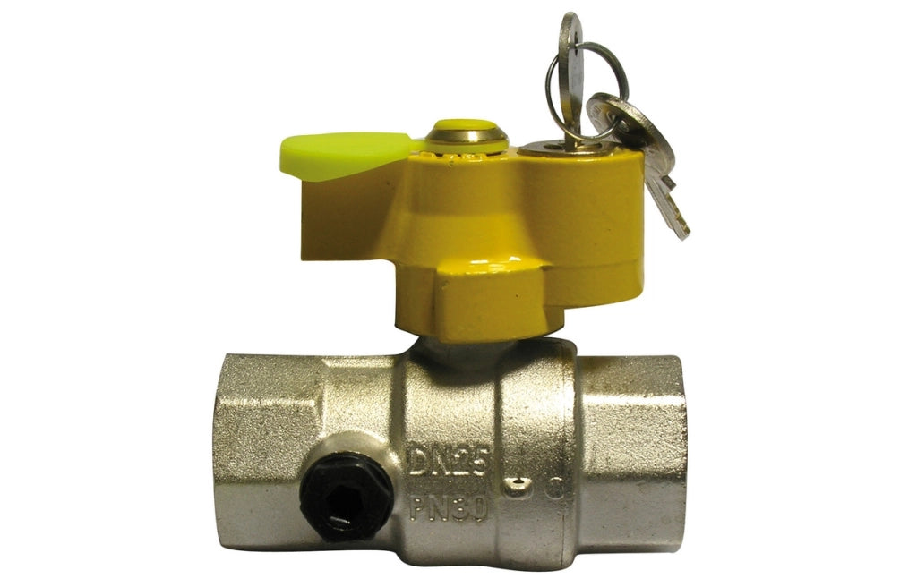VALVOLA A SFERA GAS FF CON SERRATURA E PRESA PRESSIONE- 1  DN 25- ENOLG- pezzi 1