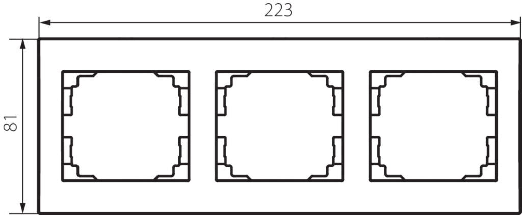 Cornice tripla orizzontale LOGI bianca Kanlux 25119