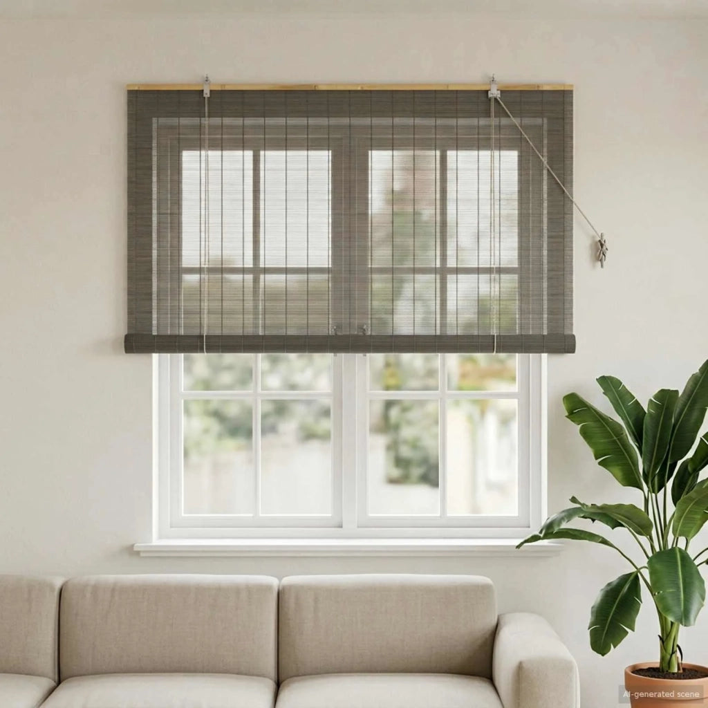 Tenda a rullo Grigio 140 x 160 cm Bambù 42039732