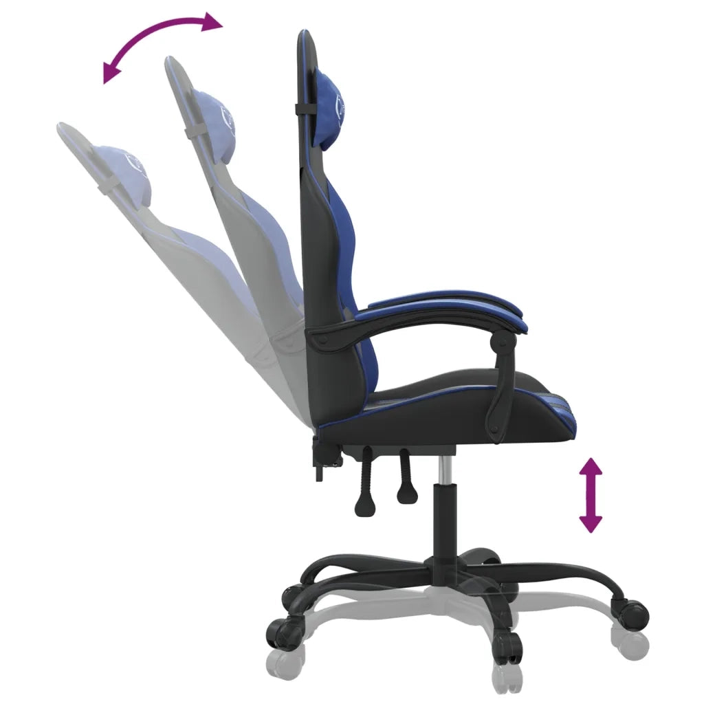 Sedia da Gaming Nera e Blu in Similpelle 3143890