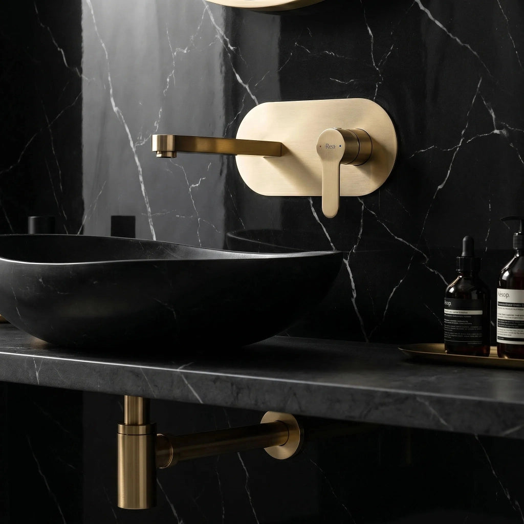 Rubinetto Da Parete Rea Arcos Brush Gold