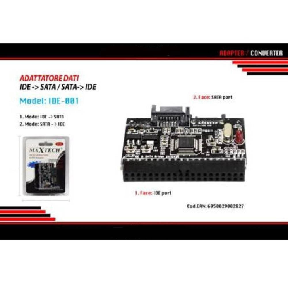 Trade Shop - Adattatore Convertitore Dati Ide Sata Interno Bidirezionale Maxtech Ide-001 -