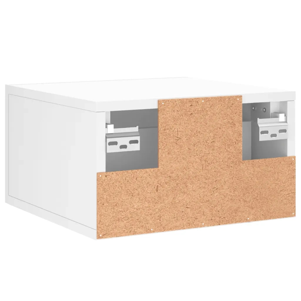 Comodino a Muro-Tavolino da notte sospeso Bianco 35x35x20 cm 432812