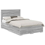 Letto matrimoniale | Letto per adulti | Struttura del letto con testiera Grigio Sonoma 120 x 200 cm