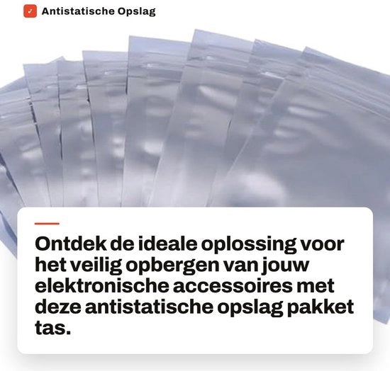 Pacchetto di contenitori antistatici con cerniera - 100 pezzi - 6x9 cm - Accessori elettronici - Ideale per l'organizzazione - Argento