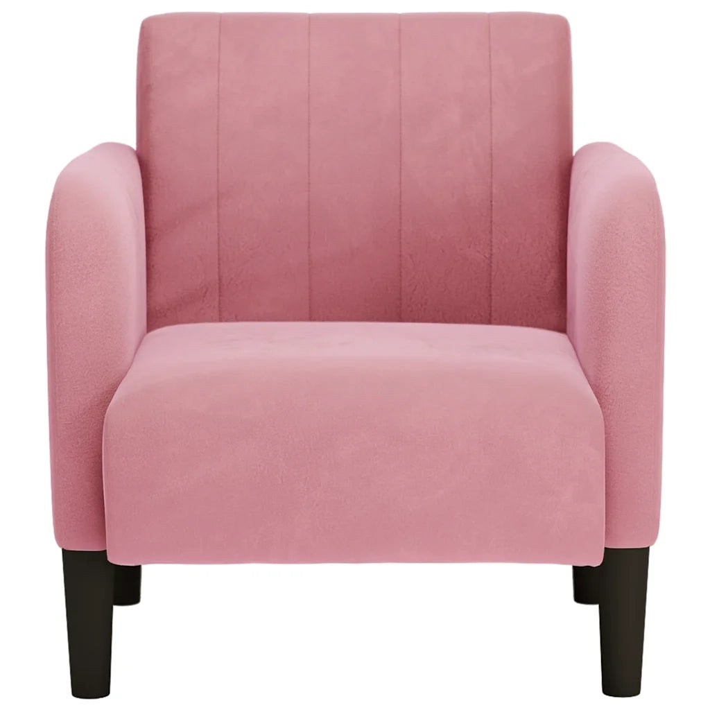 Divano Sedia con Braccioli Rosa 54 cm in Velluto 4100581