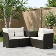 Set di divani 5 pz Nero e Bianco Crema 3447832
