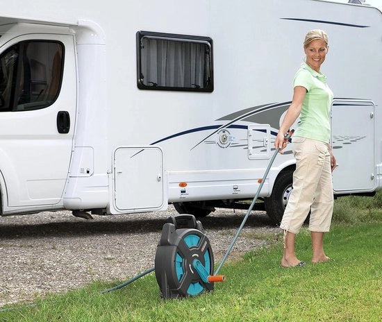 Hiaspel 15 m hiaspel ruimtebesparend - kamperen caravan watersport - adapter gangbare aansluitingen - Box Hiaspel
