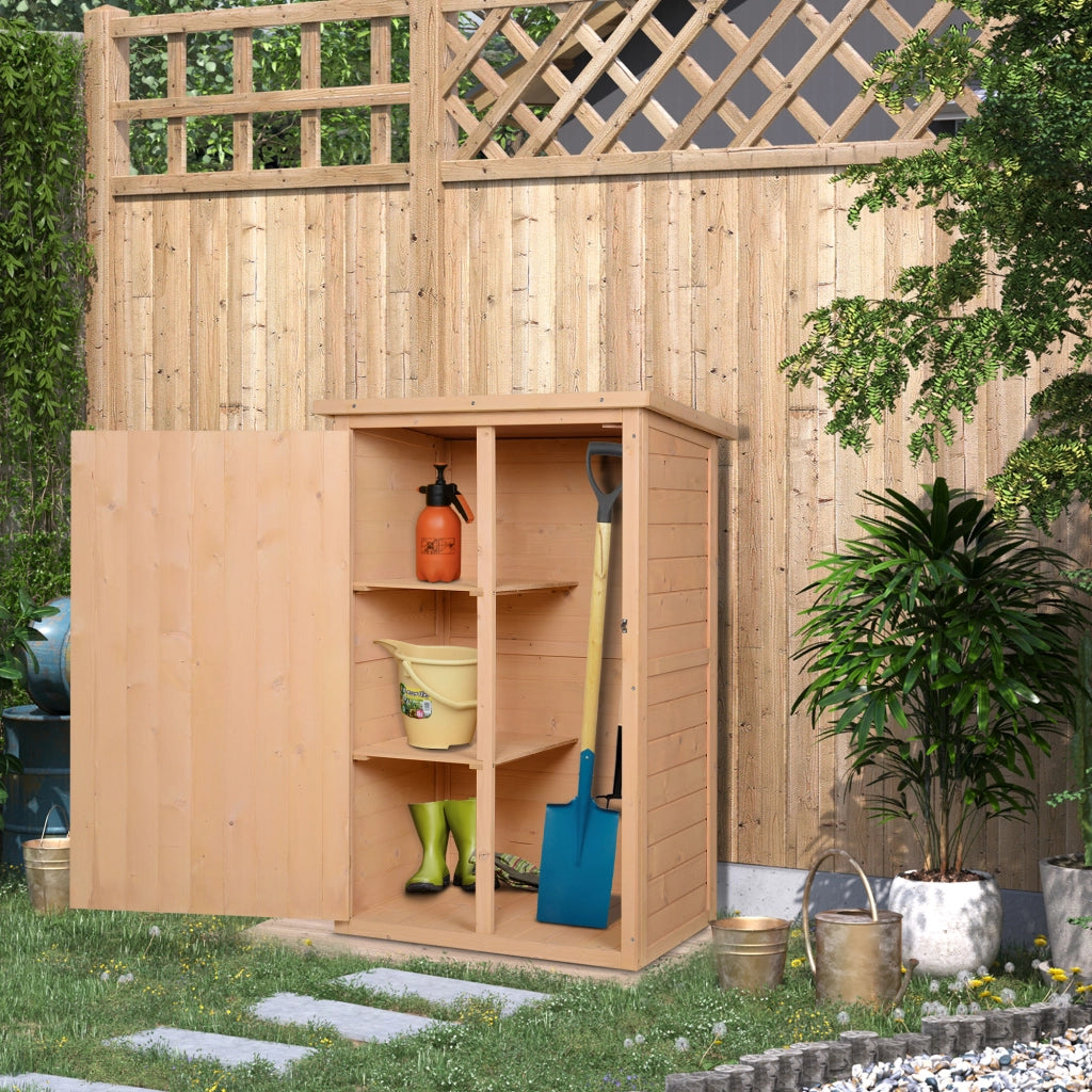Capanno da giardino Capanno da giardino Capanno da giardino con mensole Capanno da giardino Capanno di stoccaggio per abeti da giardino in legno naturale 75 x 56 x 115 cm