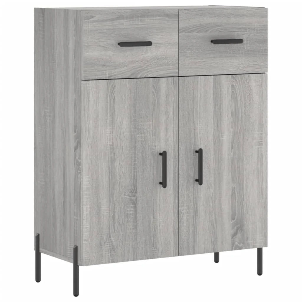 Buffet credenza cassettiera armadio mobile contenitore organizer cucina soggiorno salotto rovere Sonoma alto 69,5 x 34 x 180 cm legno ingegnerizzato grigio 02_0035616