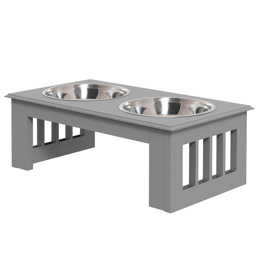 Stazione Cibo per Cane ¨C Minimal ¨C Grigio 44x24x15cm