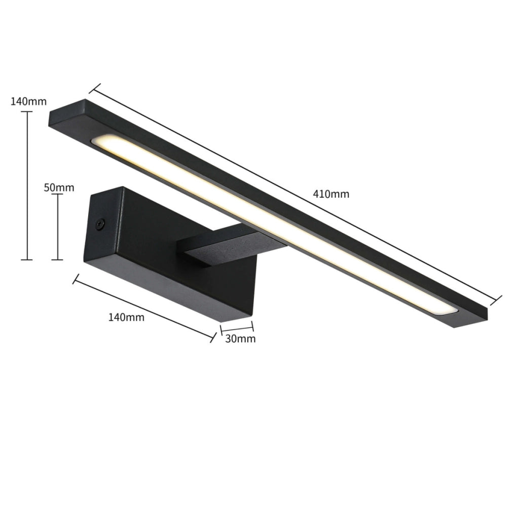 Applique Isla media nera LED 12W 4000K IP44 Light Prestige