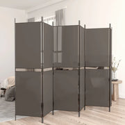 Divisorio a 6 Pannelli Antracite 300x220 cm Tessuto 350256