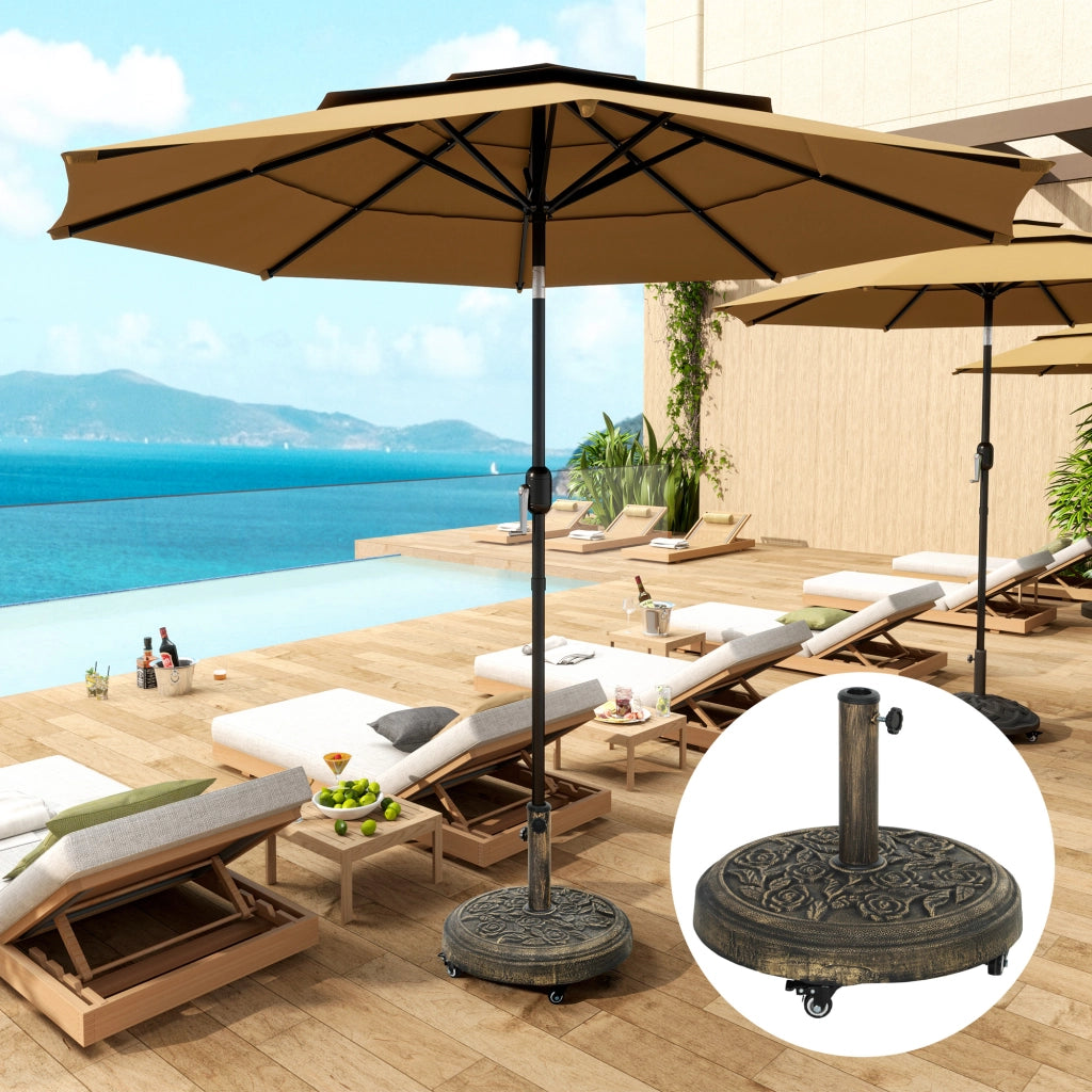Base per Ombrellone con Ruote ¨C Minimal ¨C Bronce ?49x42 cm