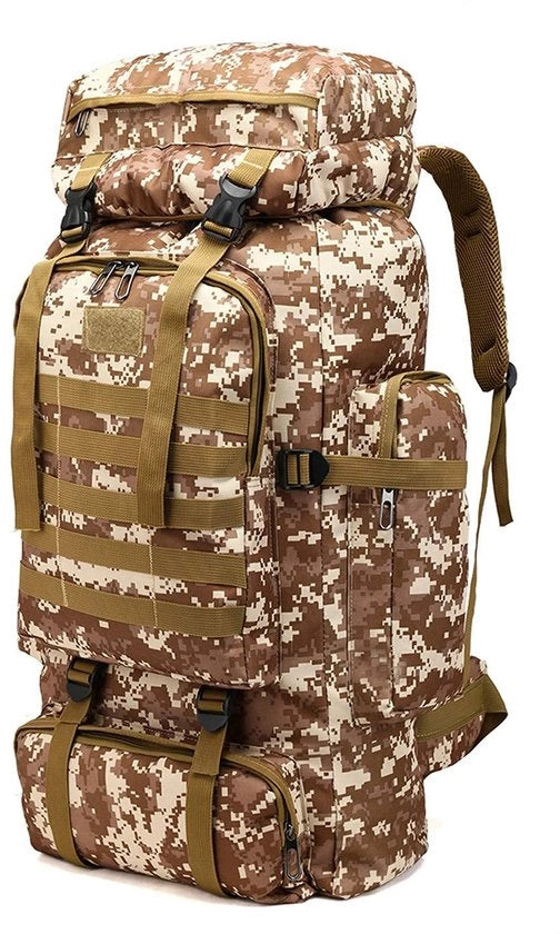 Zaino da Campeggio 80L - Zaino Impermeabile - Zaino da Trekking Leggero - Zaino da Campeggio - Zaino da Giorno - Sistema di Molle con Capacità Regolabile - Zaino da Campeggio da 80L