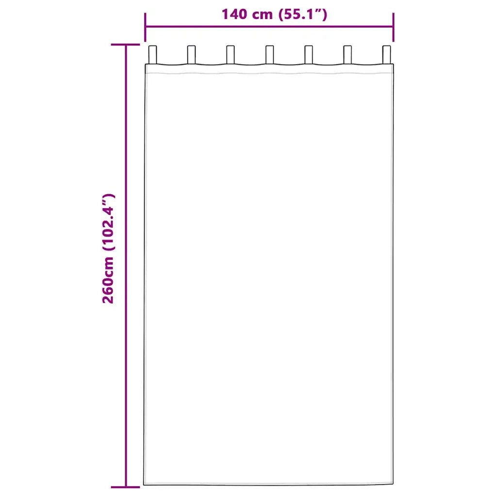 Tende in Velluto con tende 2 pcs Champagne 260 x 140 cm Velluto 4107747