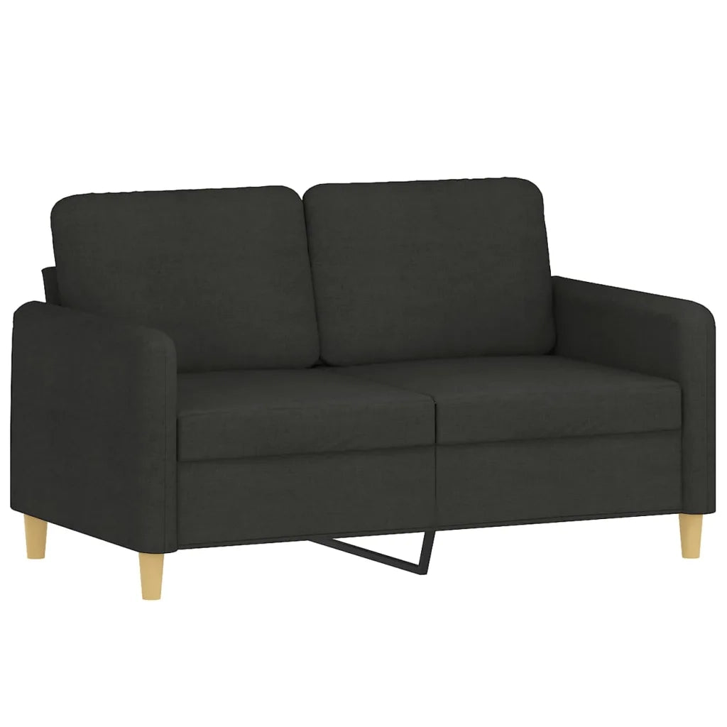Set Divani 2 pz con Cuscini Nero in Tessuto 3202138