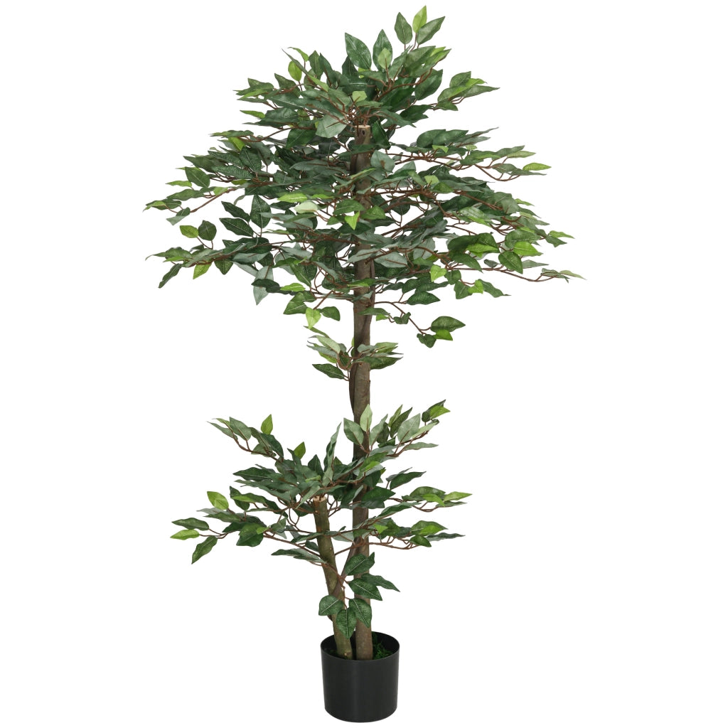 Albero Finto Ficus Artificiale ¨C Zephmum ¨C 1.5 m Verde con Vaso