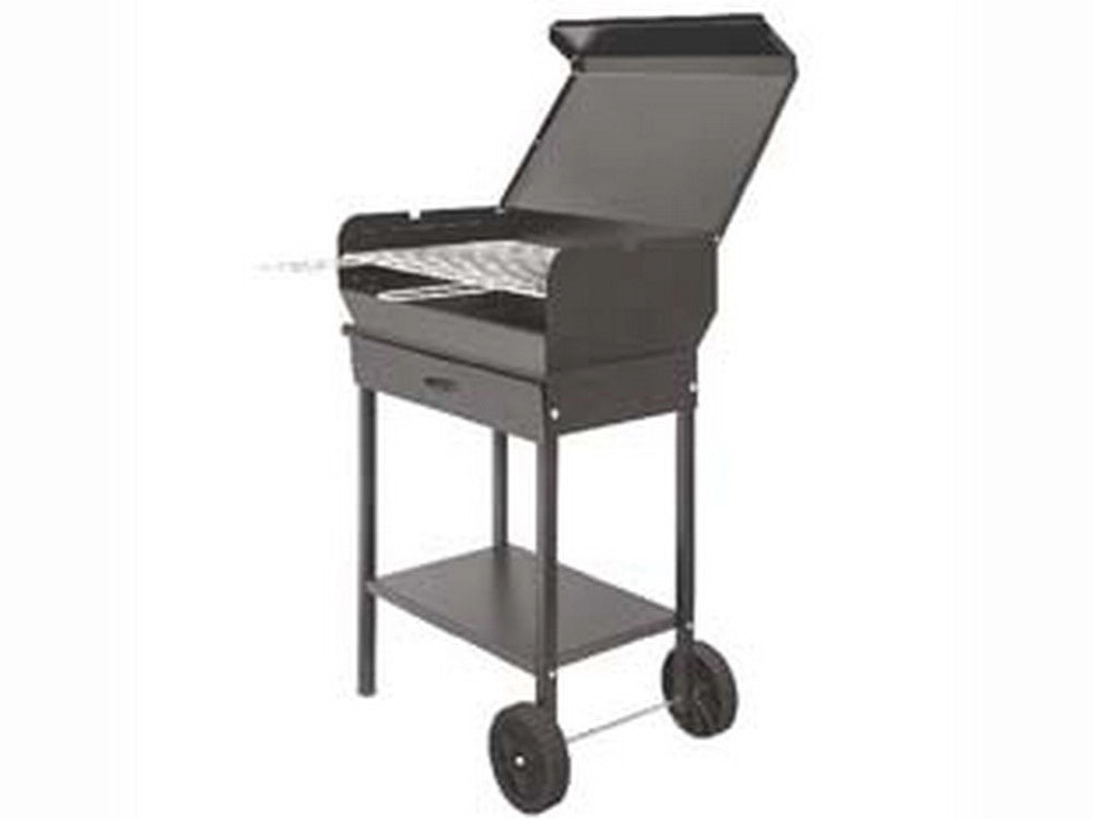 1pz barbecue rettangolare a carbonella "doriano" con ruote - griglia cm.67,5x37 cod:ferx.fer450171