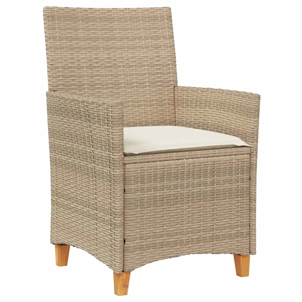 Set da Pranzo per Giardino 5 pcs Beige polyrattan