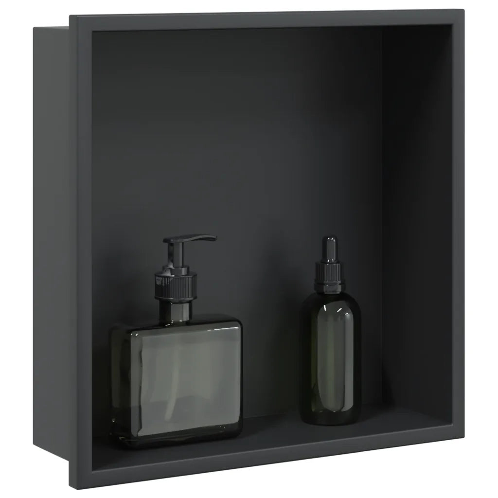 Nicchia per Doccia Nero Opaco 32x32x9cm in Acciaio Inox 4005126