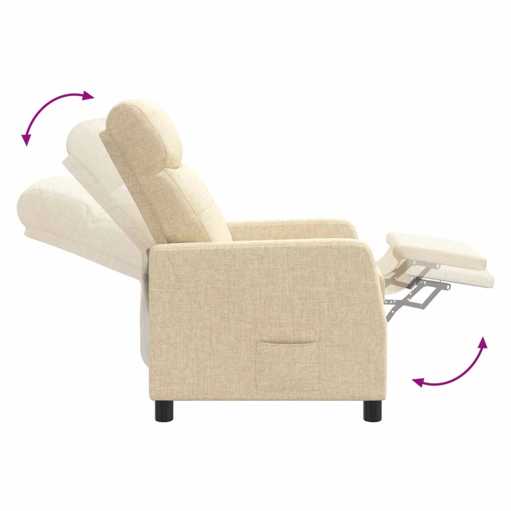 Poltrona reclinabile Crema Tessuto 42035052