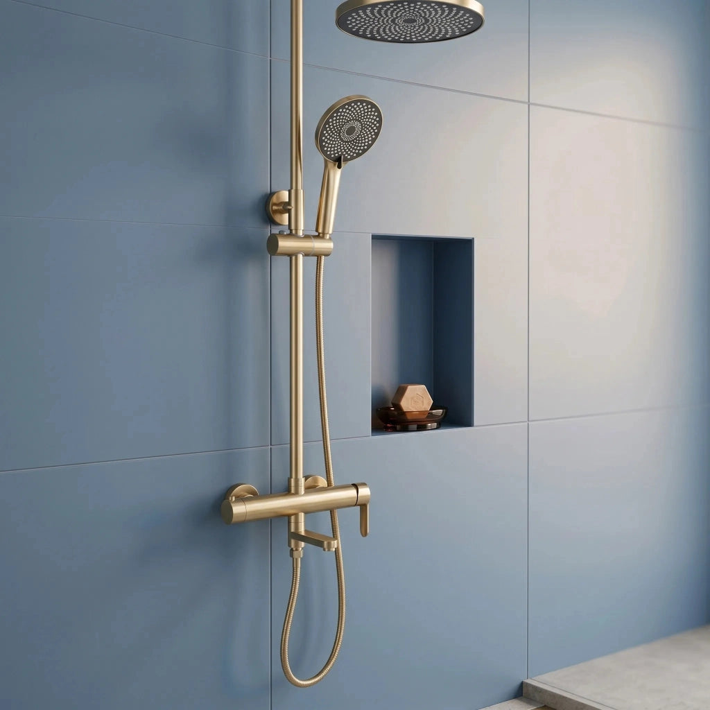 Set Doccia Rea Arcos Brush Gold