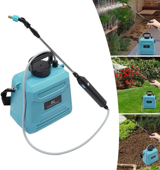 Irrigatore elettrico per giardino da 8L, diffusori, sbriciolatori, impianto di irrigazione per prato, motore a rame potente, uso esterno