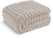 Piumone soffice - Decongestionante piuma e fleece, decongestionante per divano, morbida calda decongestionante corduroy, decongestionante per decorazione di camera, decongestionante per salotto e decongestionante per letto, beige, 130 x 170 cm