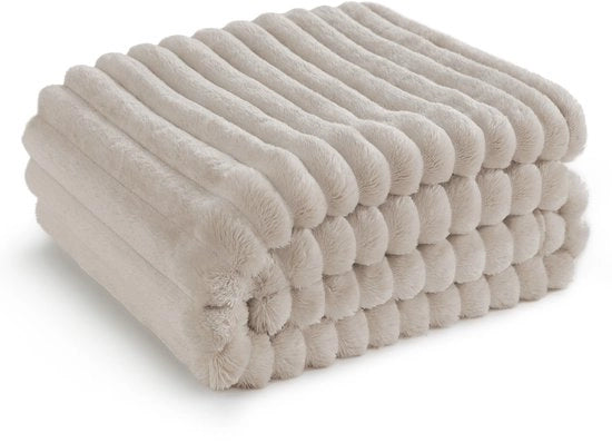 Piumone soffice - Decongestionante piuma e fleece, decongestionante per divano, morbida calda decongestionante corduroy, decongestionante per decorazione di camera, decongestionante per salotto e decongestionante per letto, beige, 130 x 170 cm