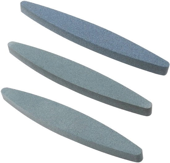 Set di pietra abrasiva 3 pezzi - Piatto abrasivo a forma di scarpa - Grana 120/150/240 - Corindone - Progettazione portatile - Per coltelli e attrezzi - Blocchetto abrasivo