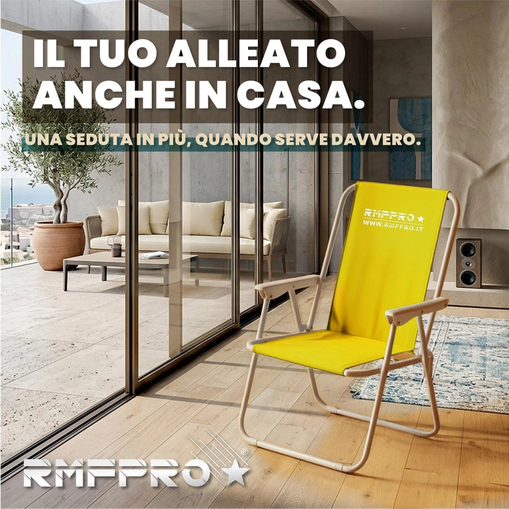 RMF PRO SET 2 SEDIE PIEGHEVOLE DA SPIAGGIA GIALLA