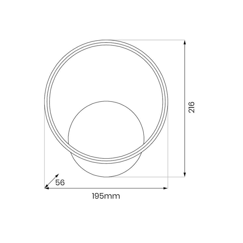 Applique anello verticale cromata Ø20 LED 7W 4000K Milagro
