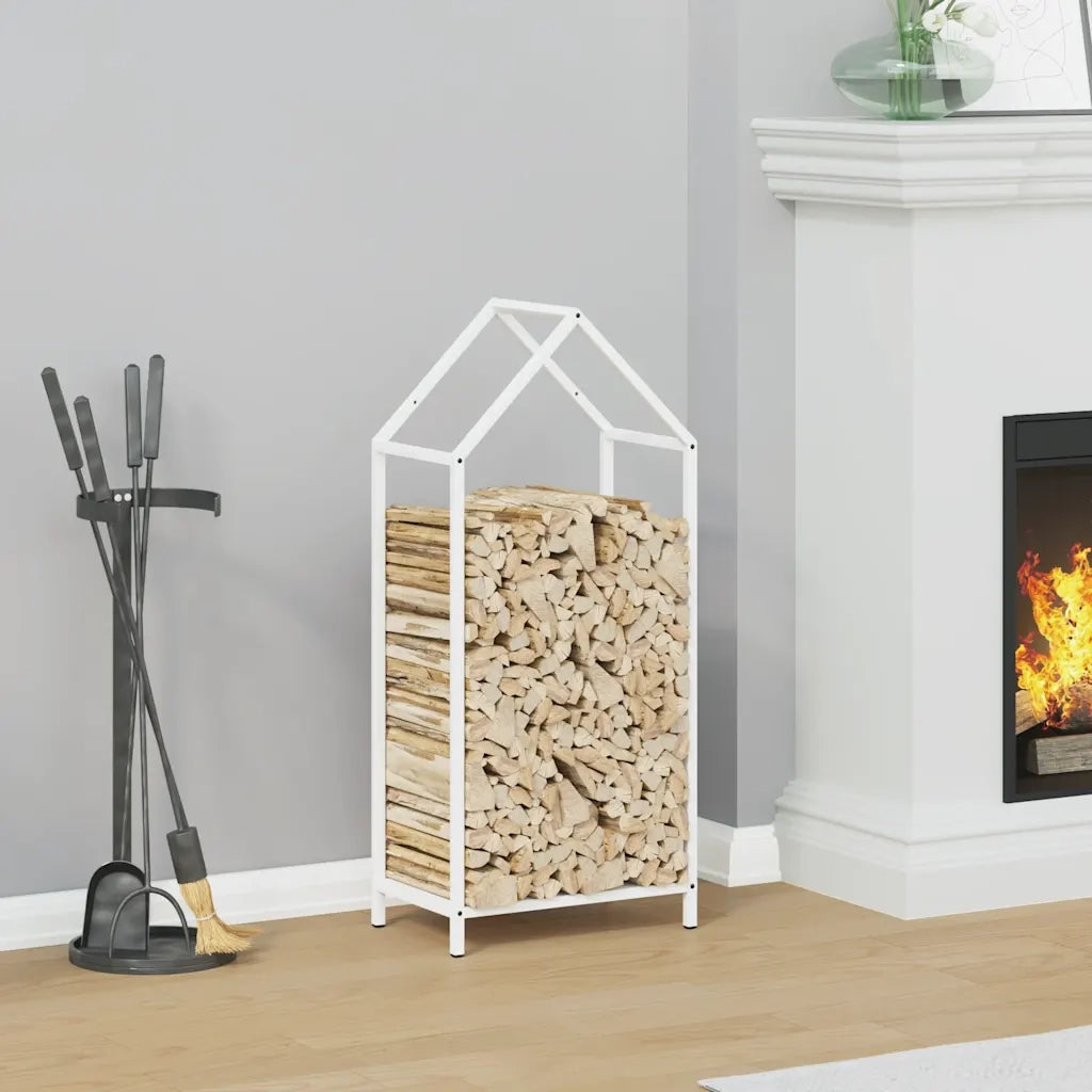 Rastrelliera per Legna da Ardere Bianca 40x25x90 cm 864296