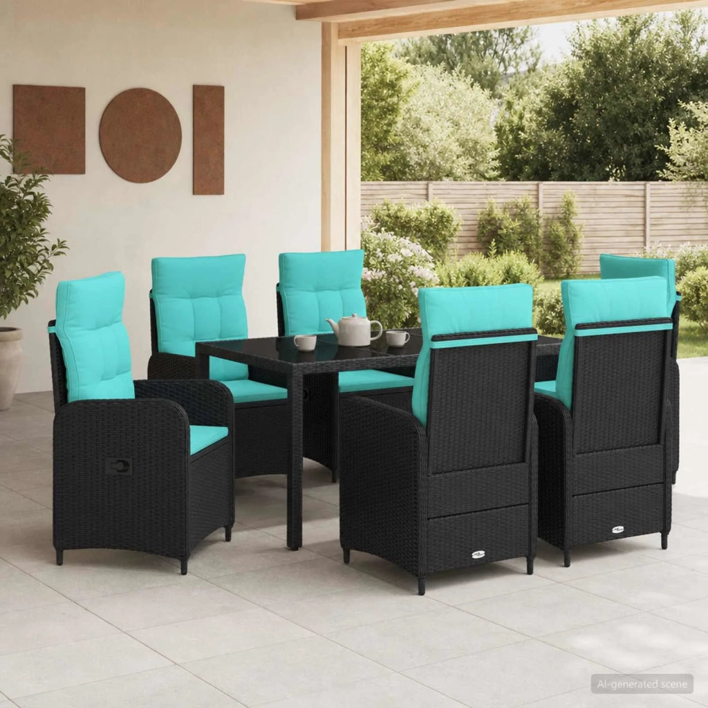 Set da pranzo per esterni 7 pz polyrattan 3422303