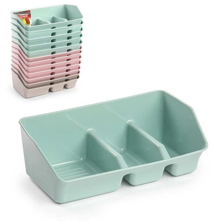 Portaspugna Organizzazione Cucina 3 Scomparti Vari Colori