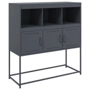 Buffet credenza cassettiera armadio mobile contenitore organizer per cucina soggiorno salotto 100,5 x 39 x 107 cm acciaio antracite 02_0029682