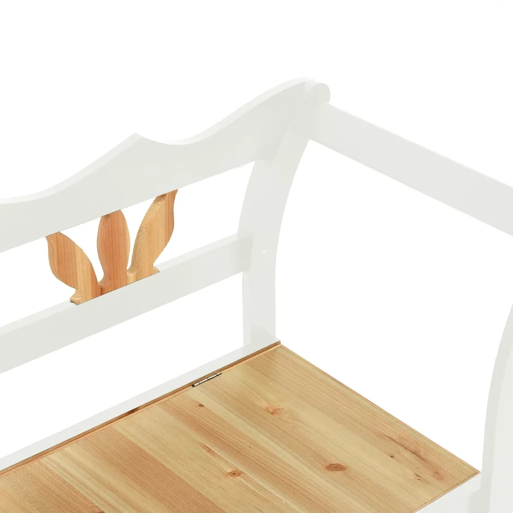 Panca-Sgabello Bianca 107x45x75,5 cm Legno Massello di Abete 395924