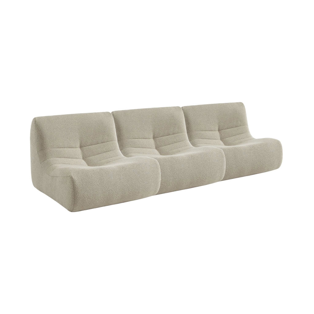 Divano modulare in bouclé, 3 posti, beige