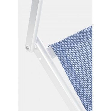 LETTINO PRENDISOLE ALLUMINIO TEXTILENE BLU CON TETTUCCIO PIEGHEVOLE ESTERNO