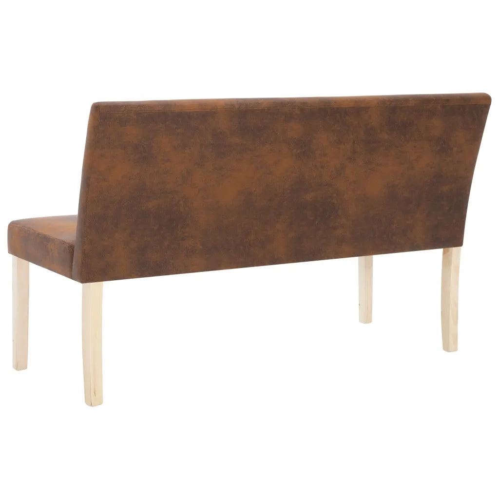 Panca-Sgabello 139,5 cm Marrone in Pelle Scamosciata Artificiale