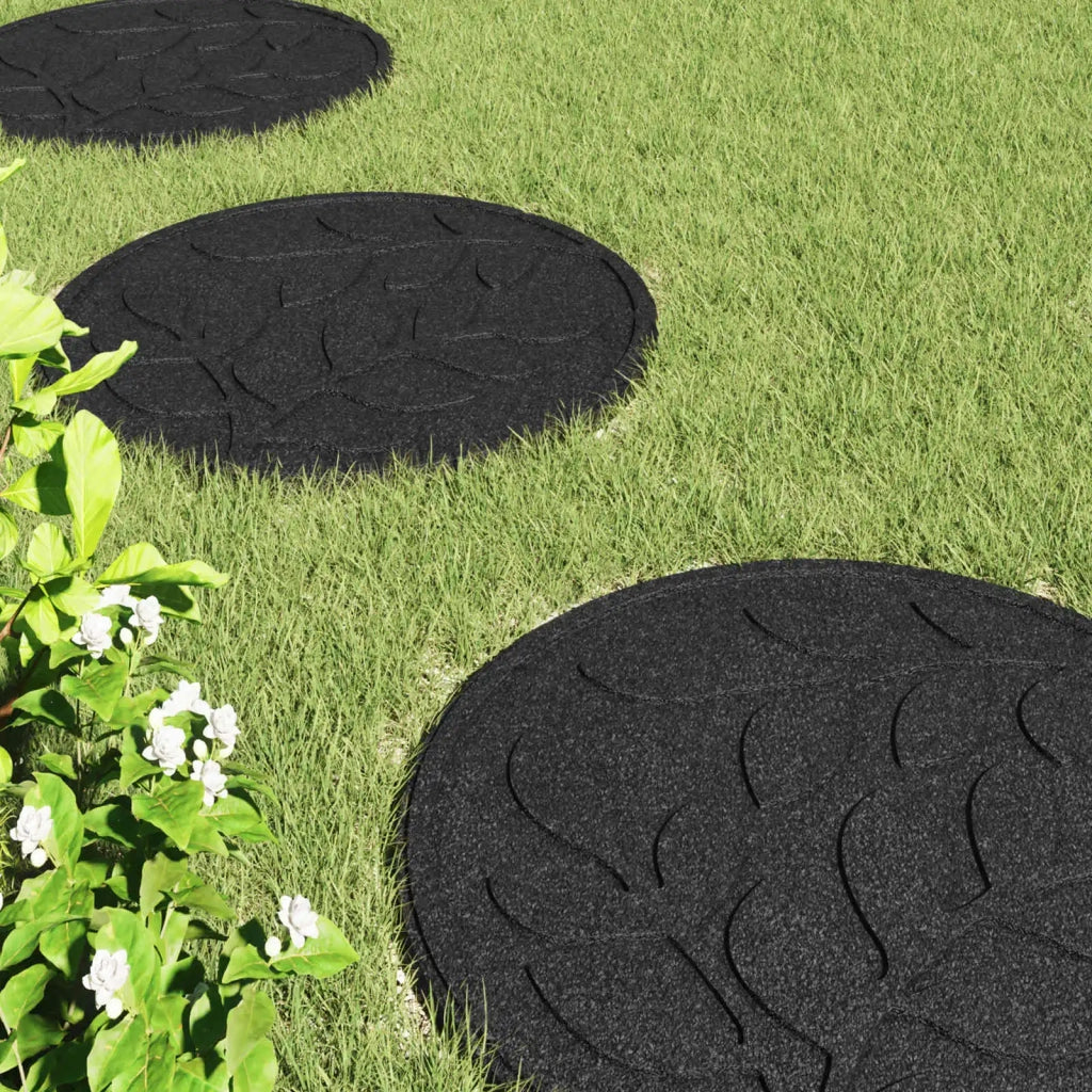 Pietra da Passo 6 pcs Nero Ø 44 x 2 cm Gomma 42030076