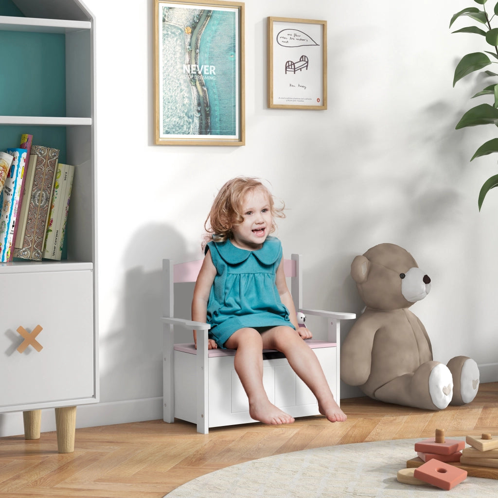 Scrivania per Bambini con Cassetti ¨C Minimal ¨C 68.5x34x58 cm Rosa e Bianco