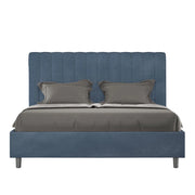 Letto Matrimoniale 160x210 cm con Rete Agueda Blu
