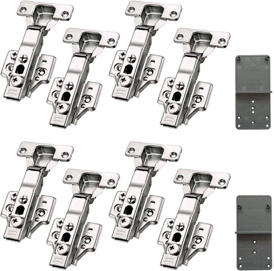 Scharnieri automatici a Demping 95° - Demping idraulico - Scharnieri piccoli - 8 pezzi - Diametro del cilindro Ø 35mm - Scharnieri da cucina